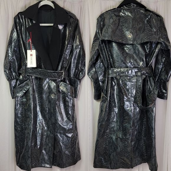 NWT Zara Srpls Snake Snkin Trench Coat Small - Picture 5 of 12